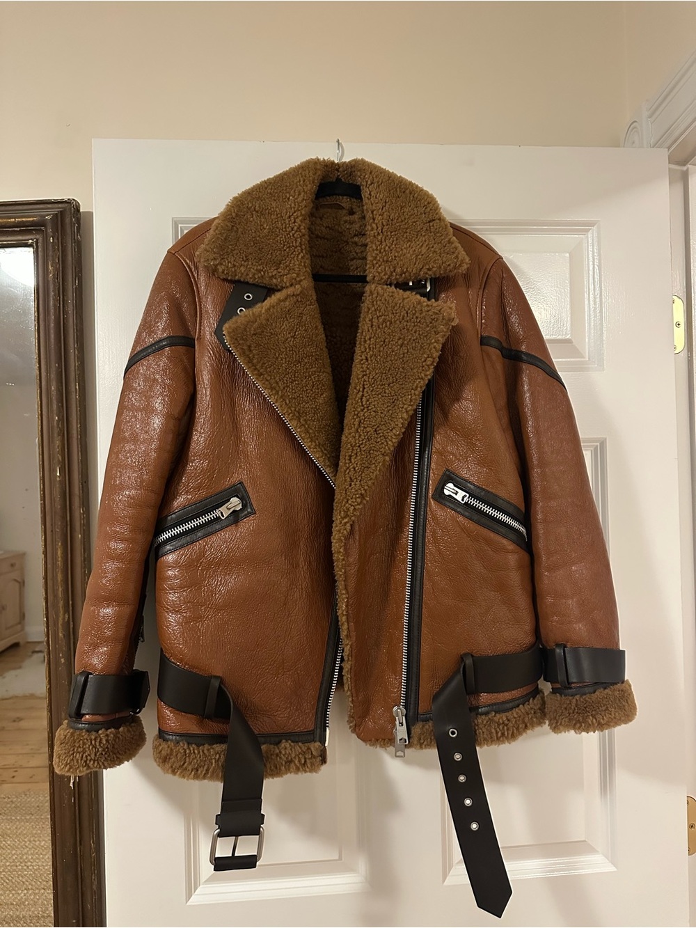 AllSaints Brown Shearling Jacket